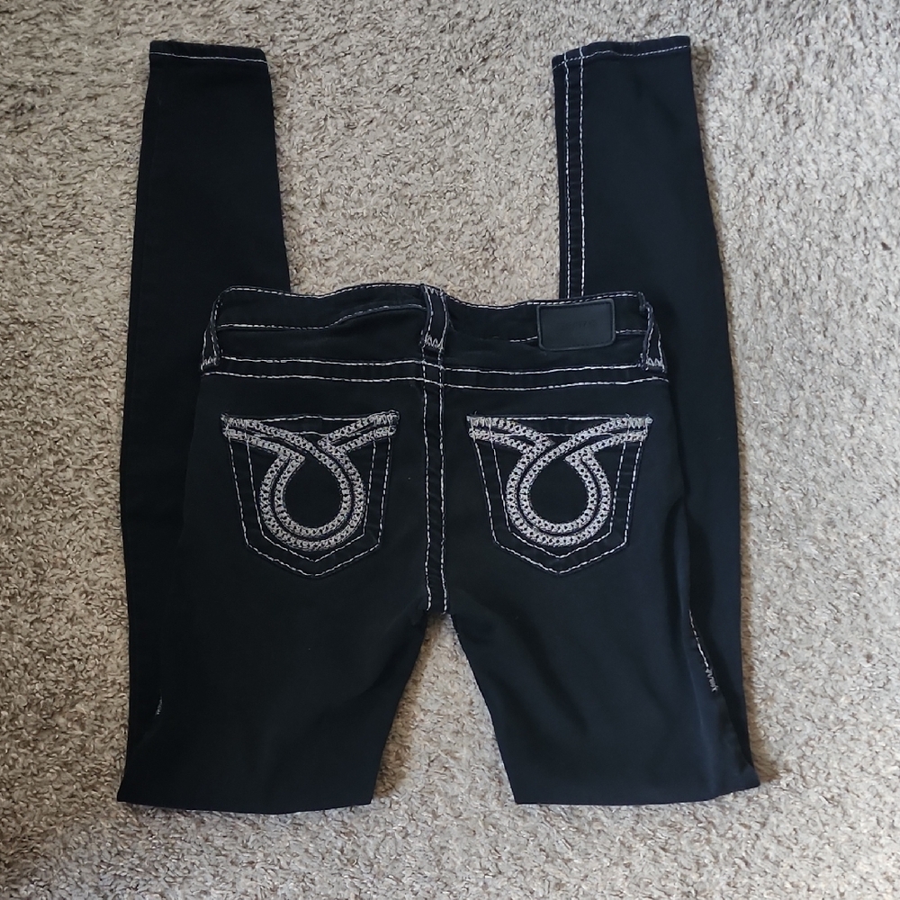 Women's Big Star Black Skinny Jeans with Signature Stitching